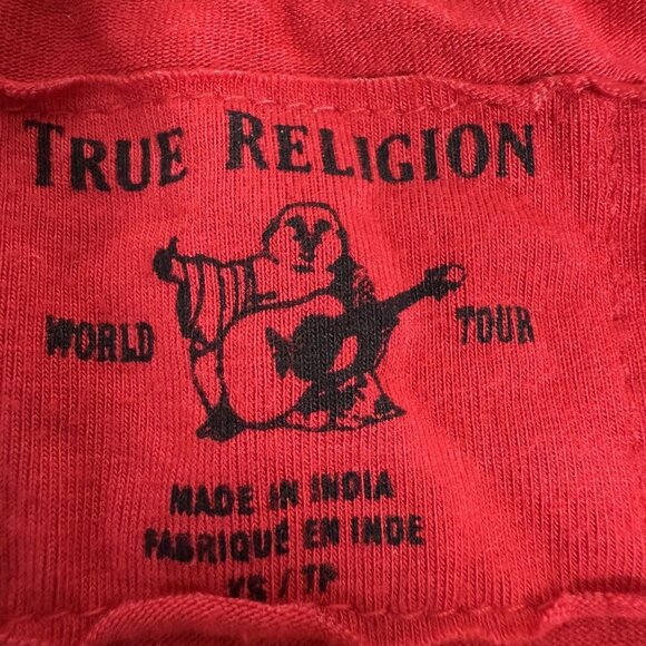 Y2K True Religion Red Mesh Long Sleeve T-Shirt - Picture 8 of 9